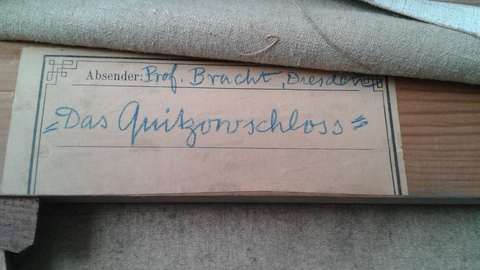 Reverse view of the painting, detail Reverse view of the painting, detail