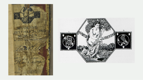 Detail of the back of Dora Hitz’s painting