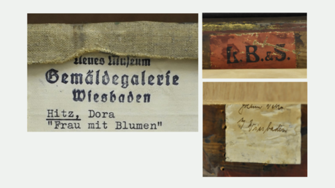 Detail of the Back of Dora Hitz’s painting