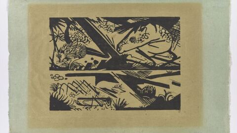 Drawing of a horse and a hedgehog