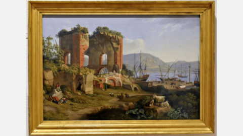 Painting: Jakob Philipp Hackert, The Venus Temple in Baja, 1798