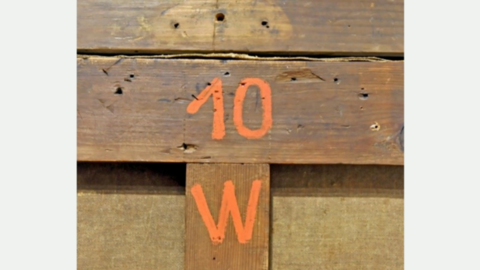 Fig.: Detail of the reverse of the painting “The Venus Temple in Baja” by Jakob Philipp Hackert. Fig.: Detail of the reverse of the painting “The Venus Temple in Baja” by Jakob Philipp Hackert.