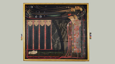 Margaret Macdonald Mackintosh, The Opera of the Seas, um 1903/15 Dark painting with bodies.