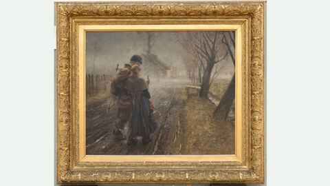 Oil painting with golden frame