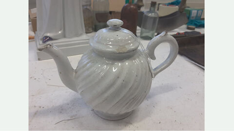 white porcelain teapot