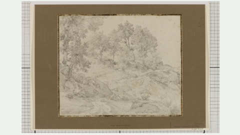 Johann Heinrich Schilbach, Motif from the Serpentara (1824), pencil on paper, mounted on cardboard